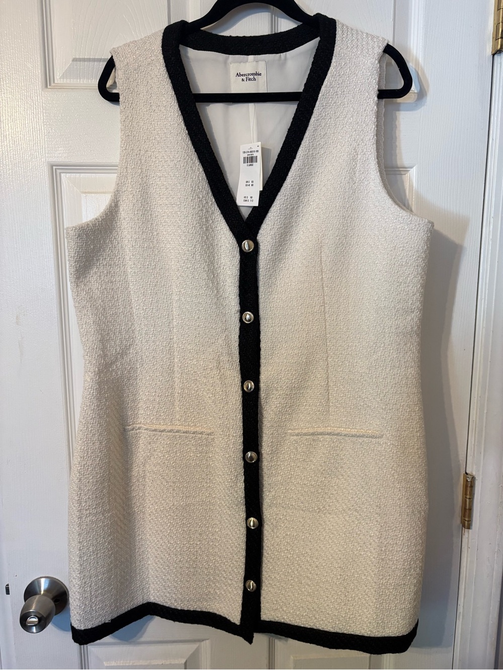 Abercrombie & Fitch Mara Cream Tweed Vest Mini Dress NWT